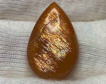 12.85 Cts Natural Rainbow Lattice Sunstone Gemstone for Jewelry making 22x14x5 MM