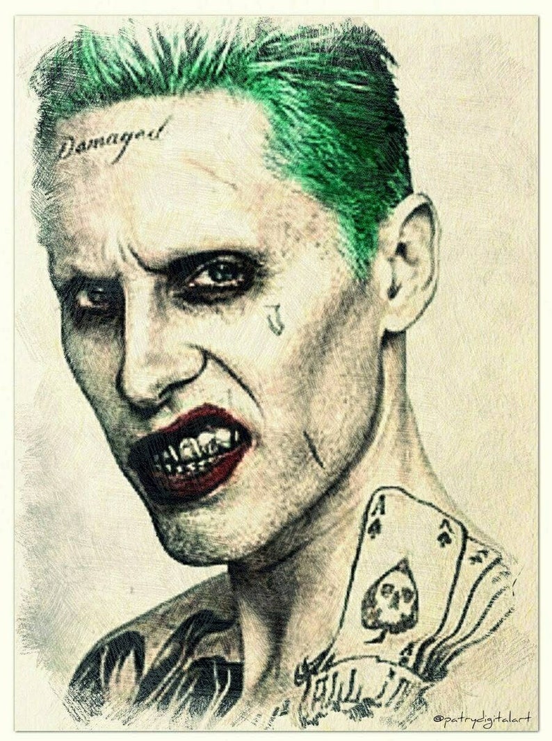 Puddin Poster Art Print Colored Pencil Drawing Suicide Squad Digital Art Print Matte Paper Print Joker Digital Art Print