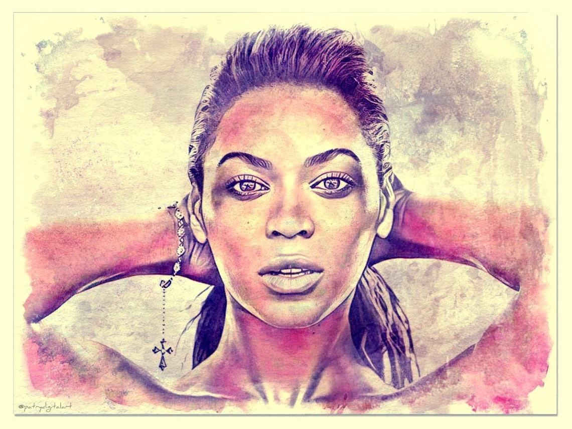 Beyonce Dipinto ad acquerello Stampa Artistica decorazioni da image 0