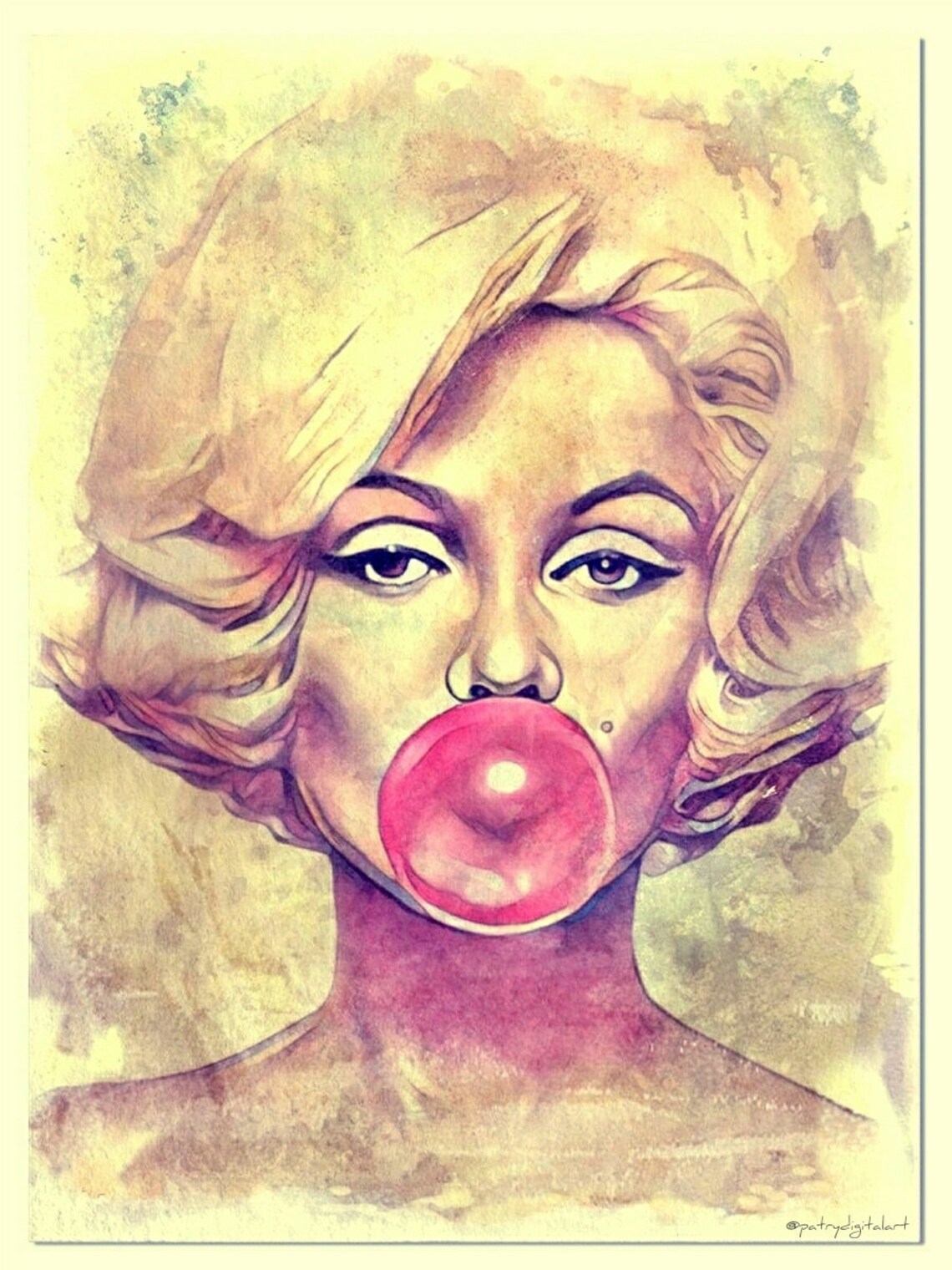 Marilyn Monroe Art Print  Woman Art Print  Portrait Art image 0