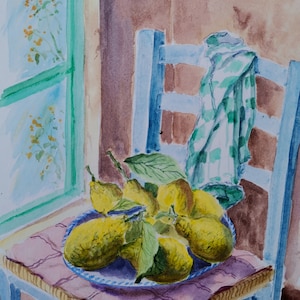 Fausto Rizzo - Piatto di Limoni   Acquerello su carta