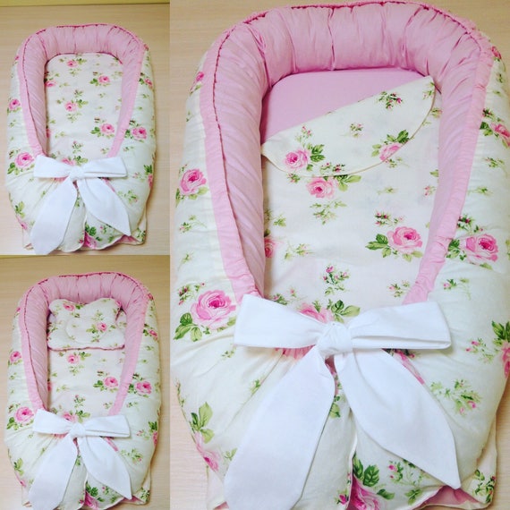 Bebe Nid Bebe Nid Lit Fille Fleur Cadeau Babynest Rose Bebe Etsy