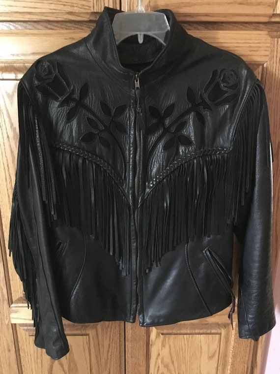 Classic Motorcycle Leather Black Rose 