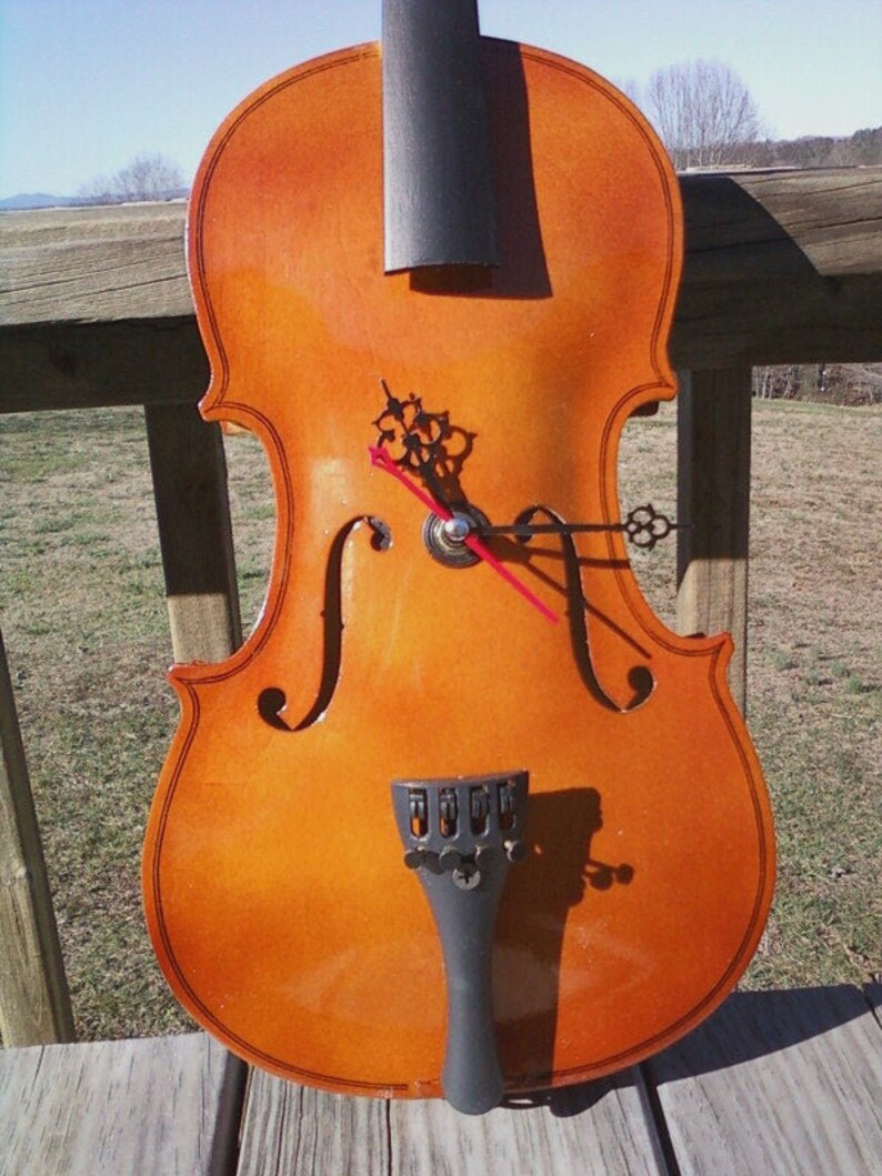 Fiddle/violin Clock Wall Hanger Home Decor. Free Shipping Etsy