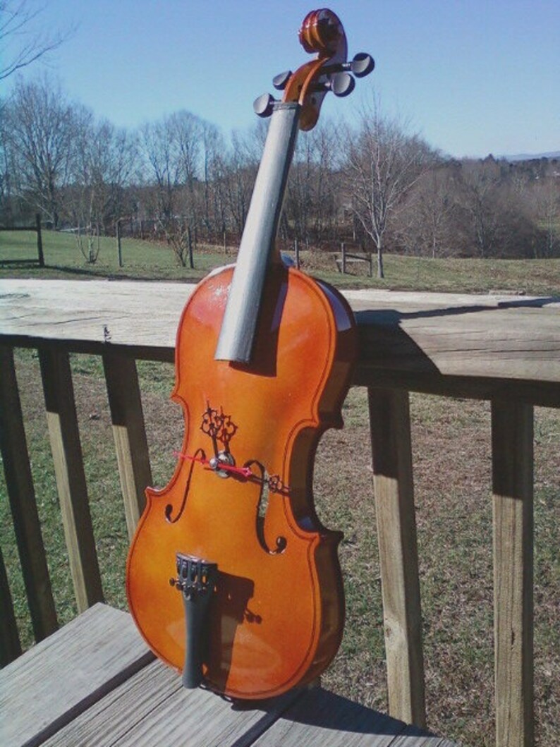 Fiddle/violin Clock Wall Hanger Home Decor. Free Shipping Etsy