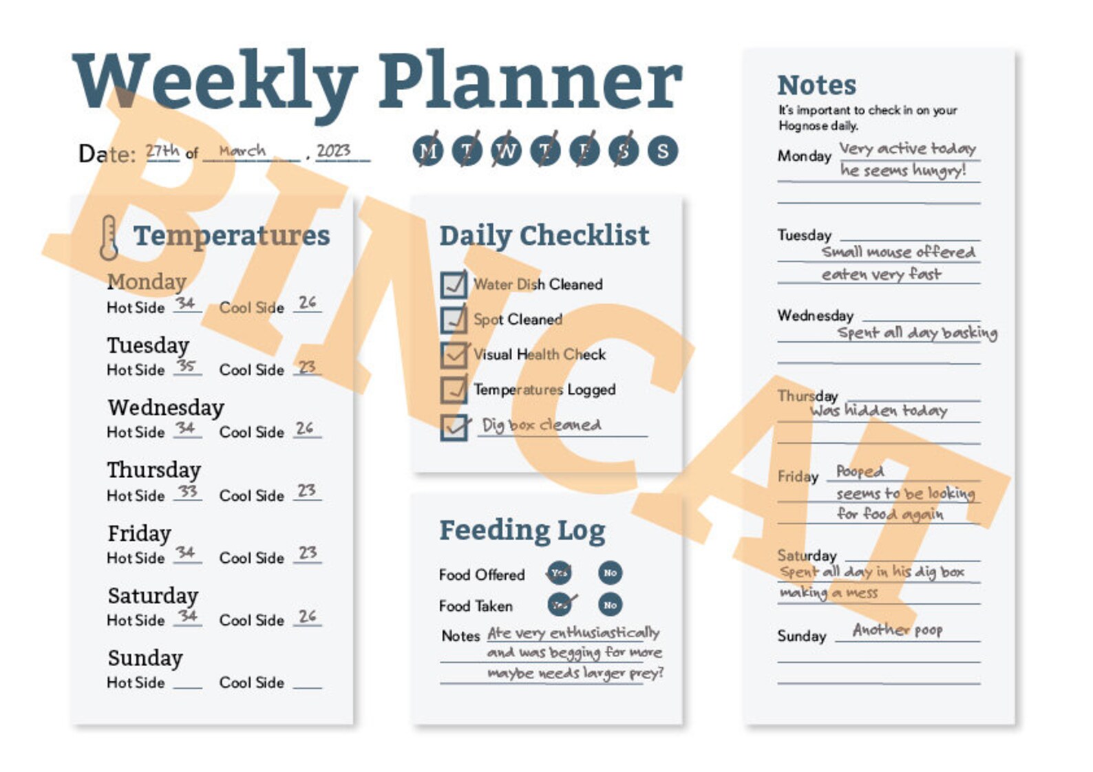 Curated visual reference: Profitable Snake Care And Feeding Schedule For Beginners Reference: Hognose Snake Care Planner Feeding Supplement Schedules Digital