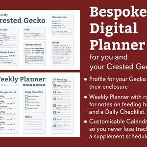 Crested Gecko Reptile Planner, Digital Download for Organisation ... - Reptile Care And Feeding Schedule Planner