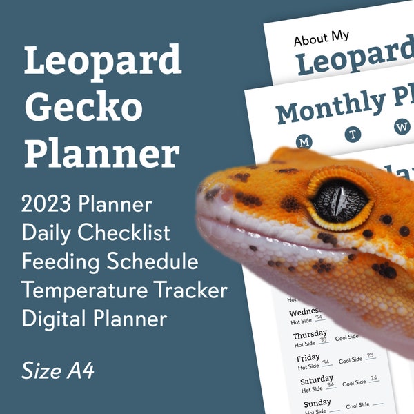 Leopard Gecko Reptile Planner, Digital Download for Organisation, Supplement Schedules, Feeding Routines, for Geckos, Snakes, and Lizards