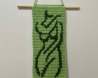 Woman Minimalist Crochet Wall Hanging Tapestry