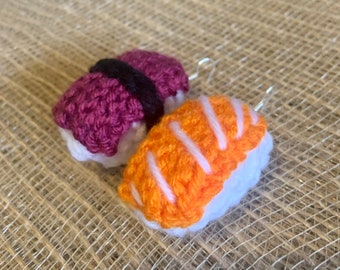 Sushi/Nigiri Crochet Earrings (Pair - Choose Any 2)