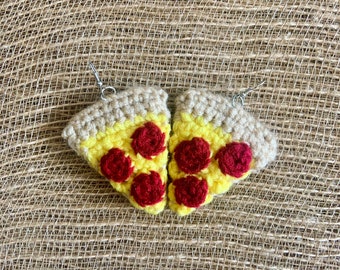 Pizza Slice Crochet Earrings