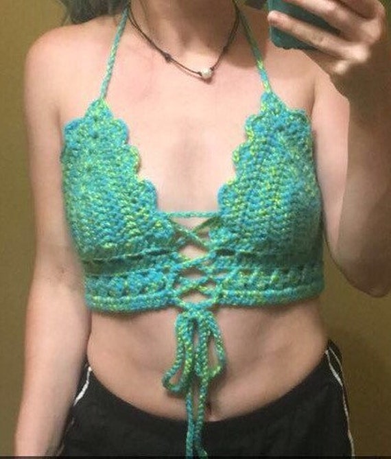 lace up crochet top