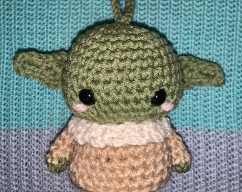 Baby Yoda Amigurumi Plushie/Rearview Mirror Car Charm/Keychain