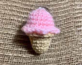 Ice Cream Crochet Keychain