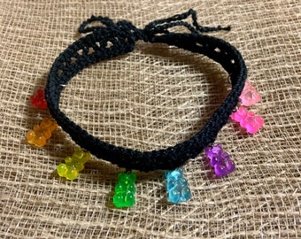 Rainbow Gummy Bear Crochet Choker