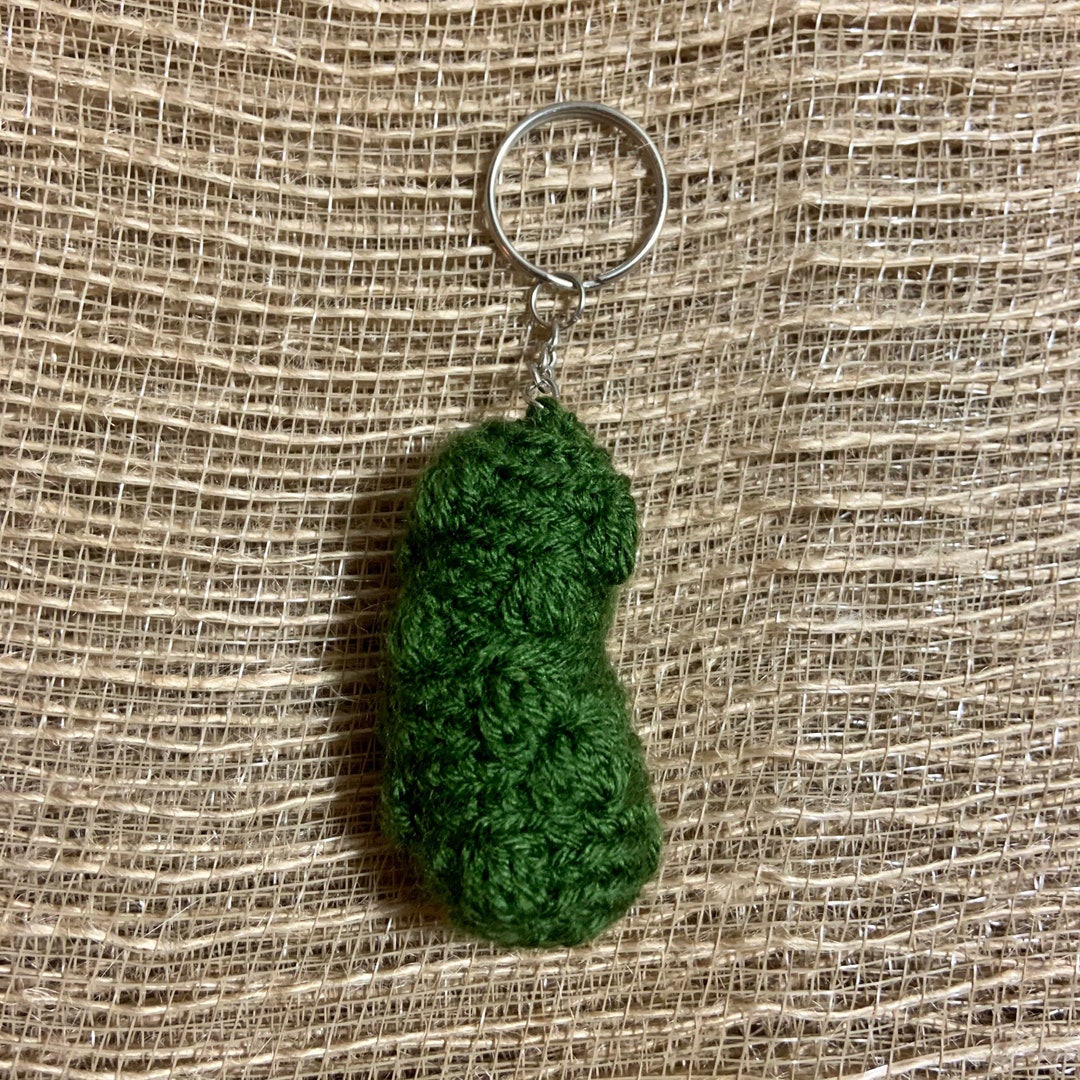 Pickle Crochet Keychain - Etsy