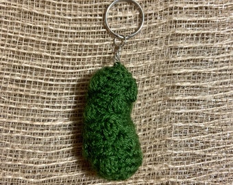 Pickle Crochet Keychain