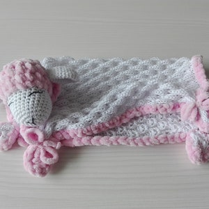 Sleeping sheep baby toy - Newborn lovey - Crochet lamb lovey - Crochet sleeping lamb - Crochet lovey for babies