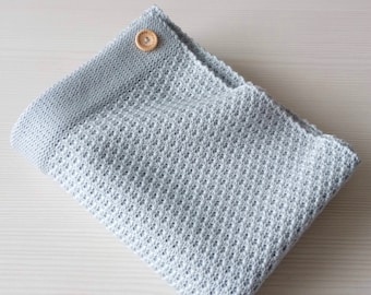 Merino wool knit baby blanket - Merino Baby Gray Pink Rose Blanket - Natural Baby Blanket - Newborn blanket
