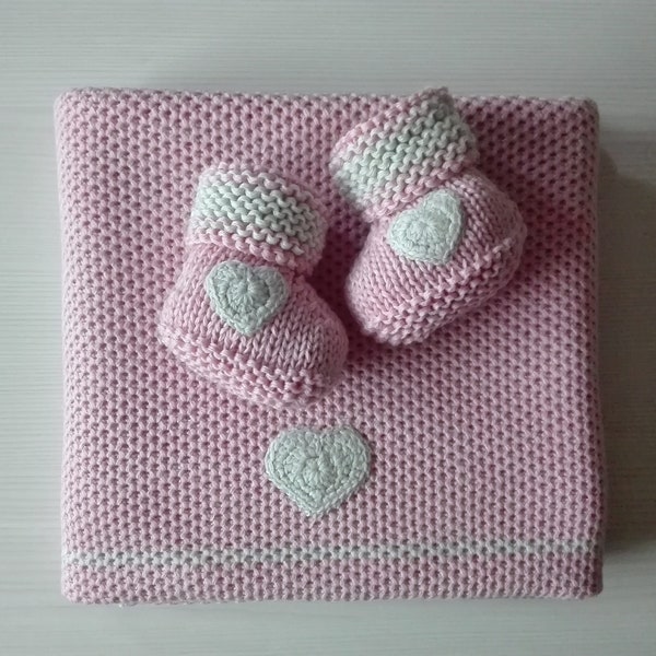 Manta de bebé de punto de lana Merino - Merino Baby Dusty Purple Creamy Blanket - Manta natural para bebés - Manta para recién nacidos