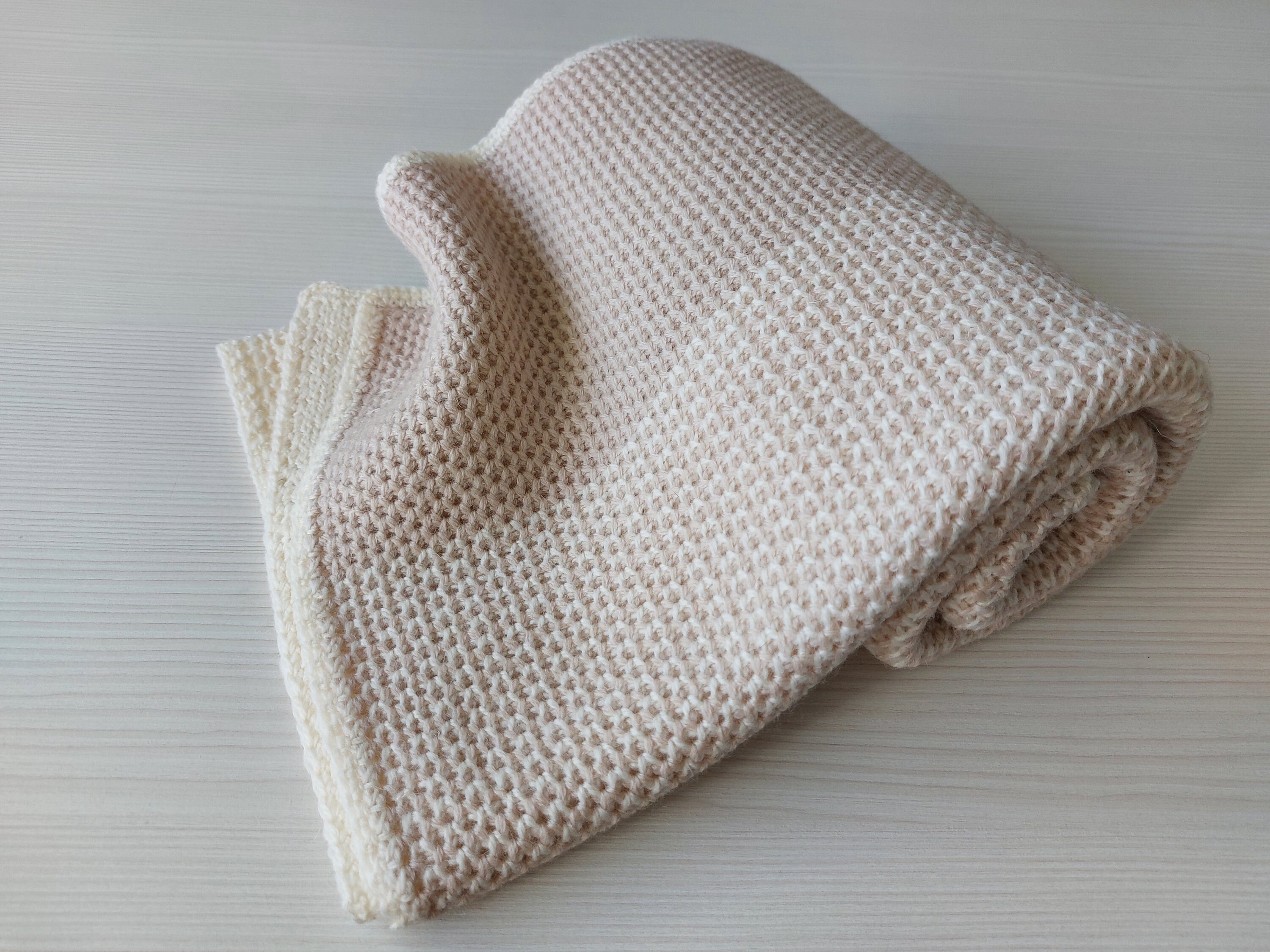 Nature Baby Merino Knit Blanket Bassinet - Natural main image 1