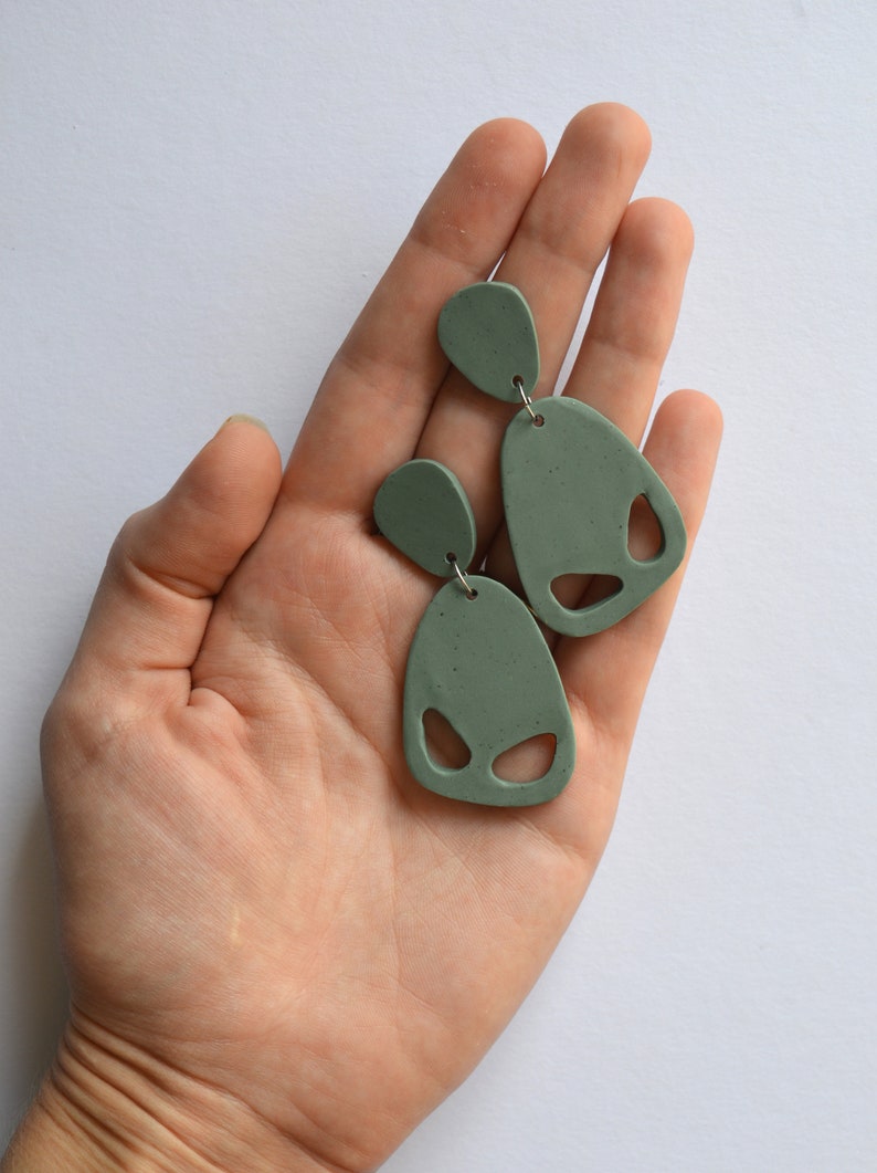 Contemporary earrings in pastel tones Modern bold statement Etsy