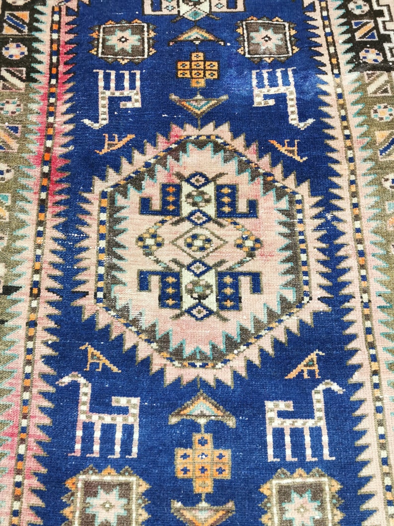 Pink Persian Runner Rug Long Oushak Rug Afghan Rug Etsy