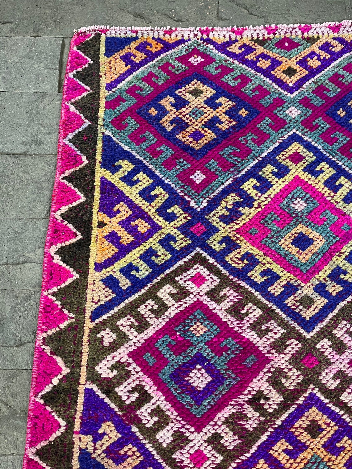 Southwestern Rug 2.7x11.1ft Pink Runner Rug Kitchen Rug Etsy