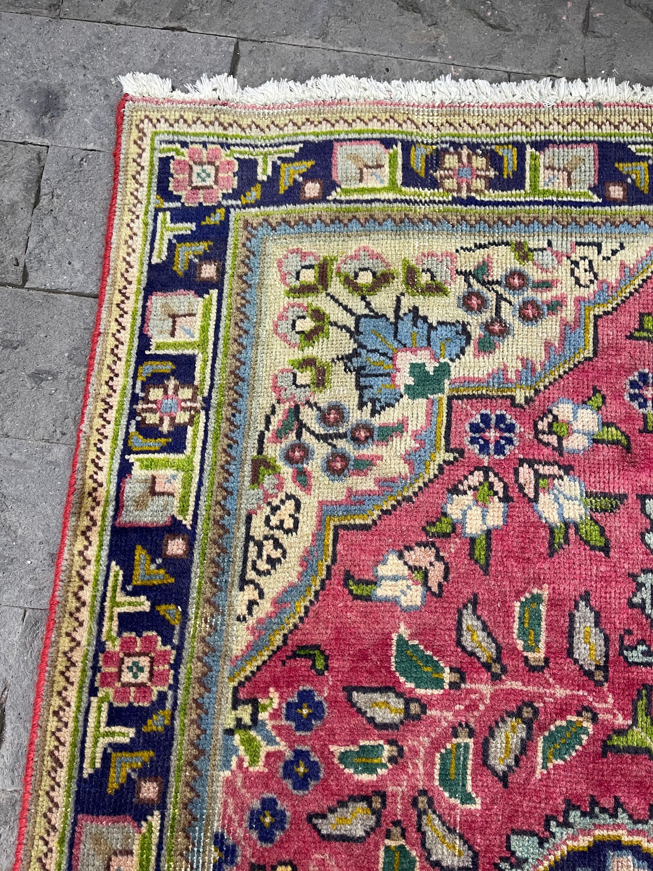 Persian Rug 3.2x5ft Pink Afghan Rug Turkish Area Rug Etsy