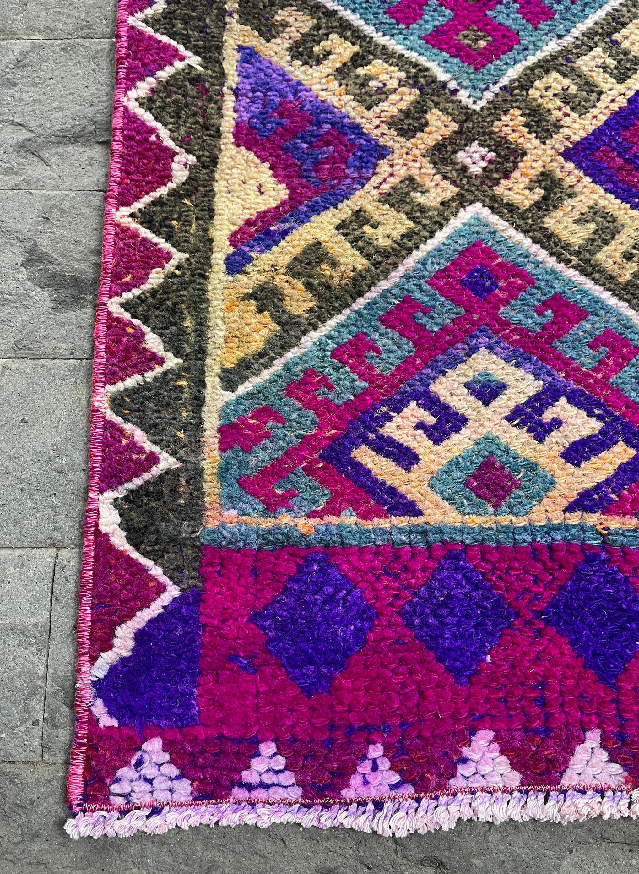 Southwestern Rug 2.7x11.1ft Pink Runner Rug Kitchen Rug Etsy