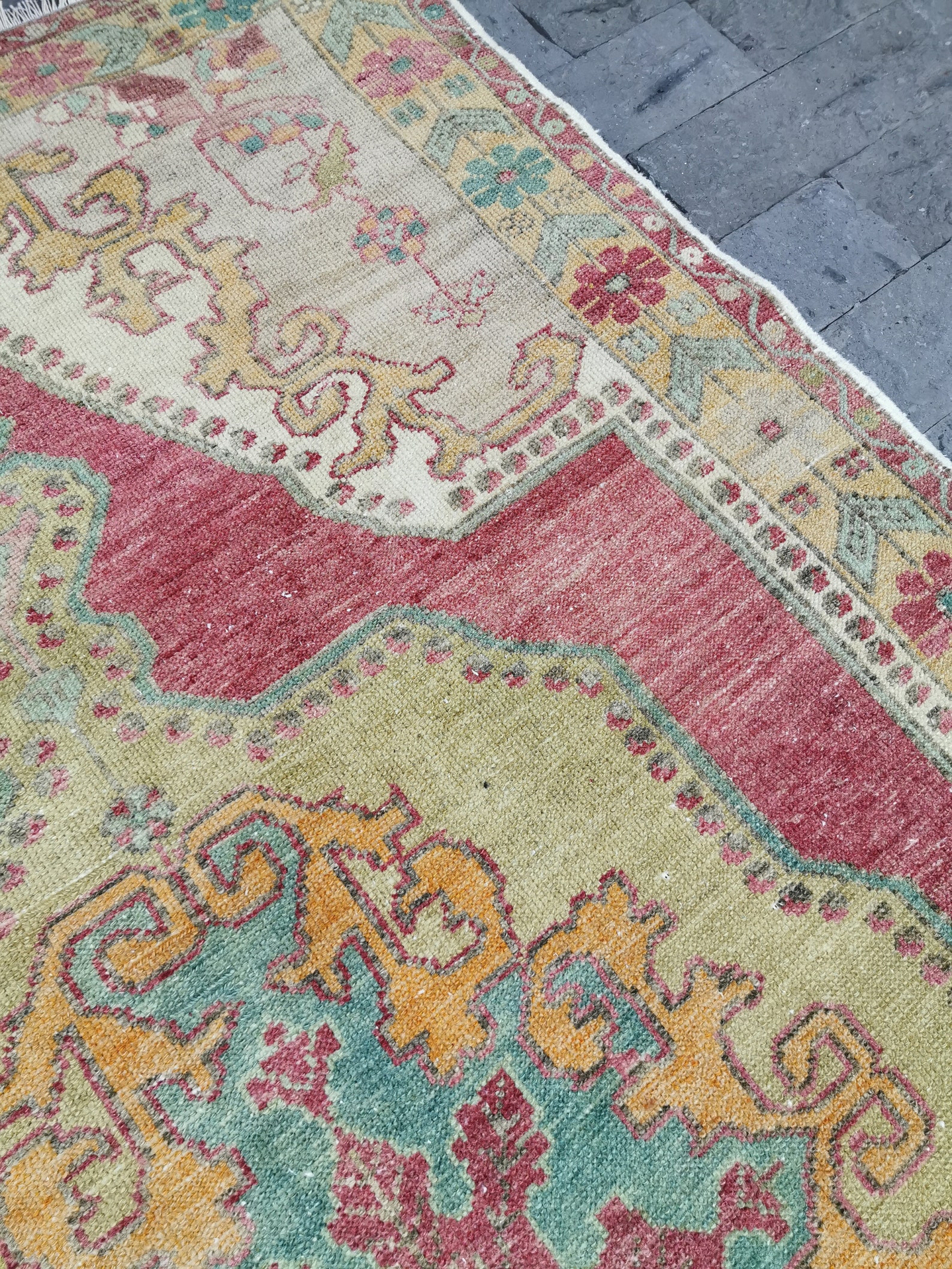 Pink Turkish Rug 4.4x7.9ft Vintage Runner Rug Handmade Rug Etsy