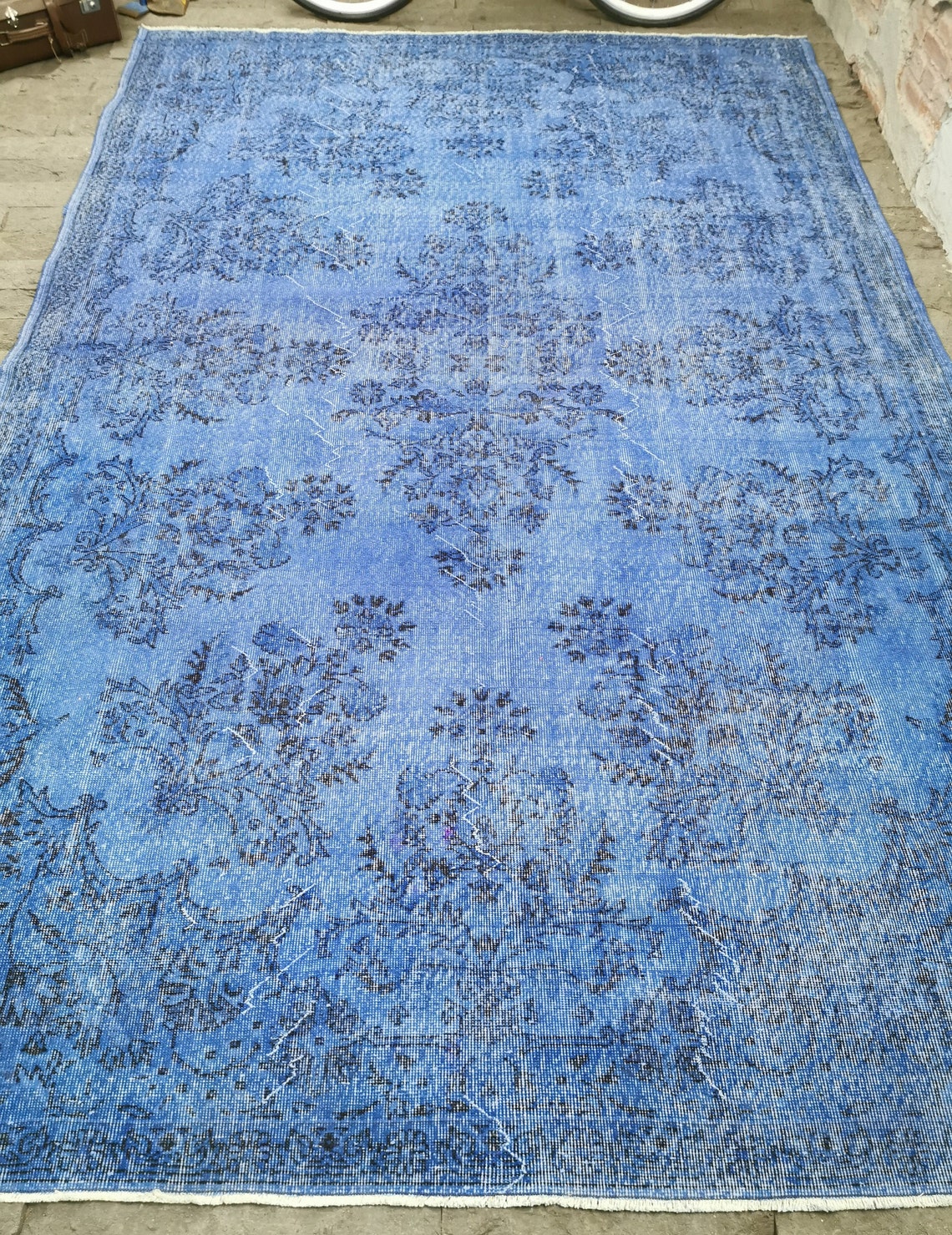 Large Oushak Rug 7.3x11.2ft Overdyed Area Rug Oversize Rug Etsy