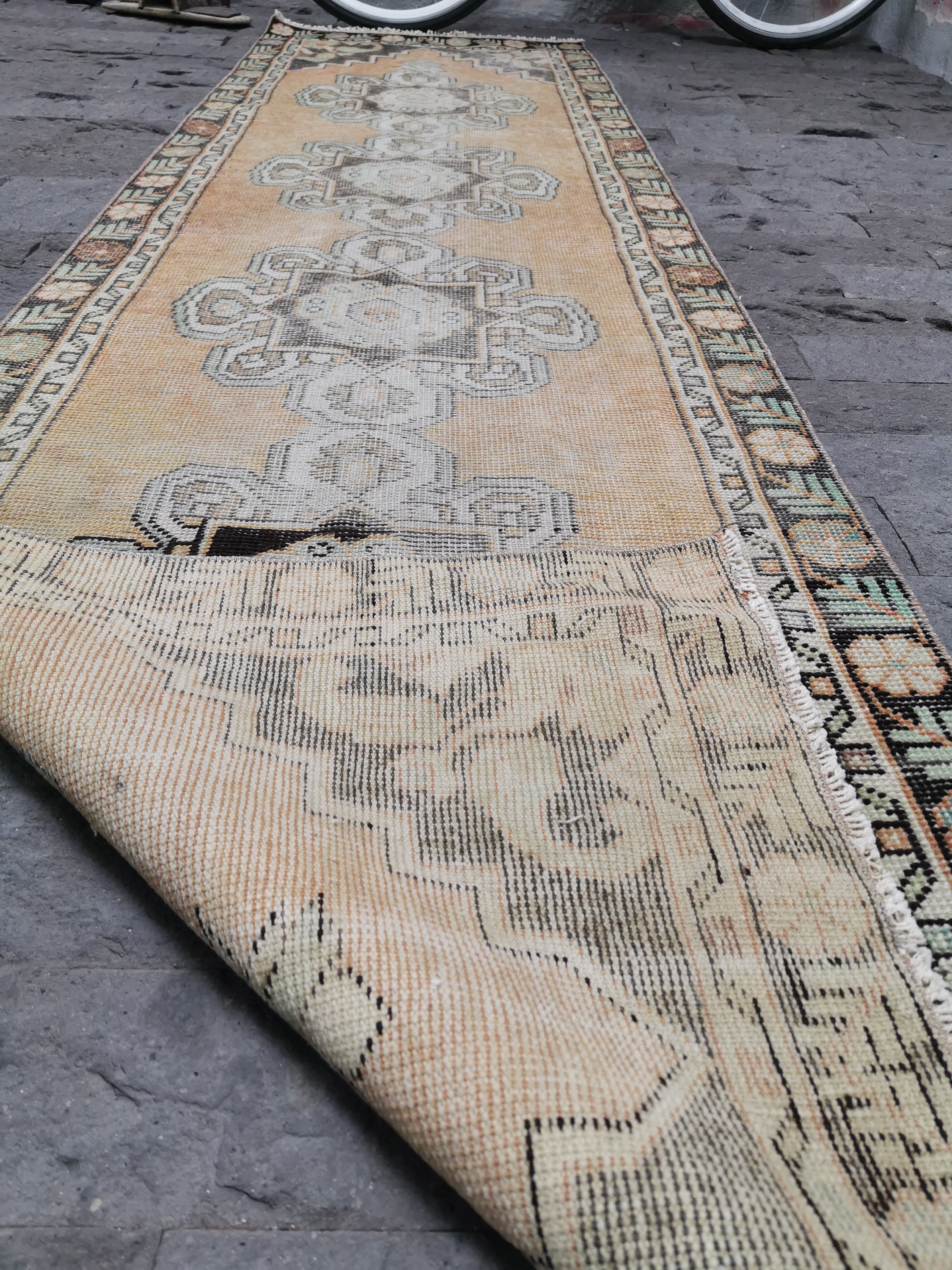 Thin Runner Rug 2.8x9.9ft Orange Oushak Rug Turkish Etsy