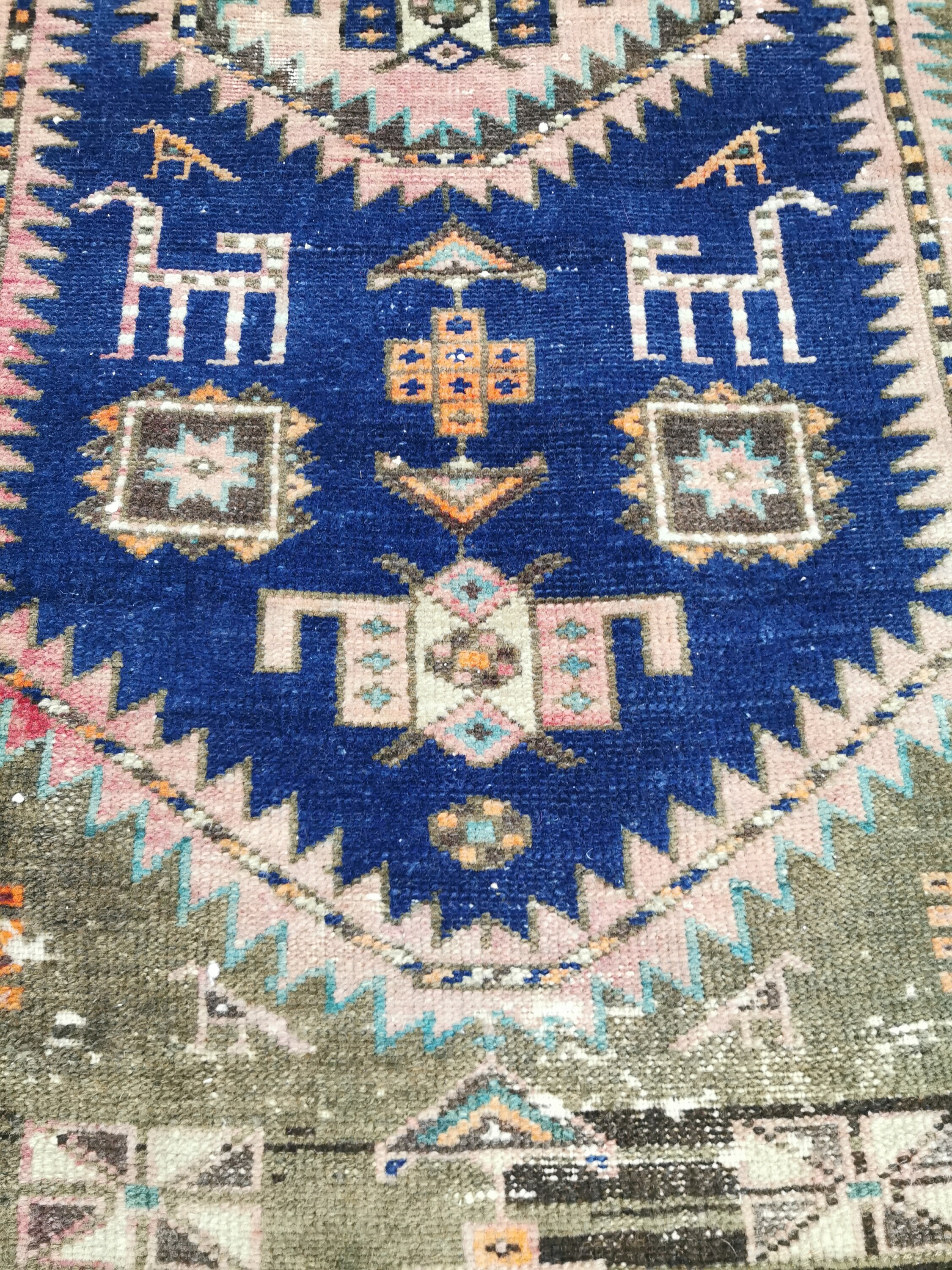 Pink Persian Runner Rug Long Oushak Rug Afghan Rug Etsy