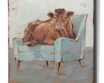Giclee Canvas Wall Art &#39;Moo-ving In IV&#39; by Ethan Harper