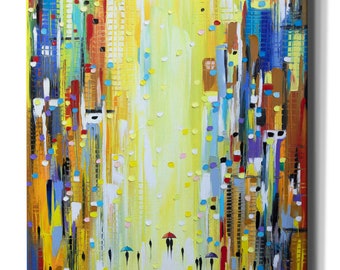 Three Colorful Umbrellas by Ekaterina Ermilkina, Canvas Wall Art