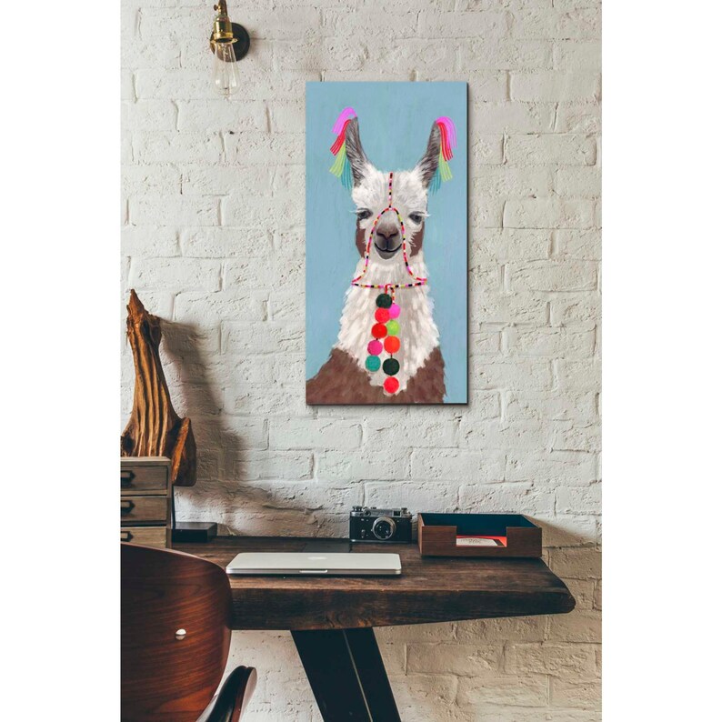 Giclee Canvas Wall Art /'Adorned Llama I/' by Victoria Borges