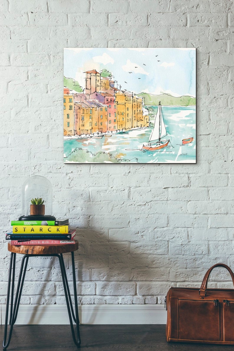 Giclee Canvas Wall Art /'Portofino II Crop/' by Anne Tavoletti