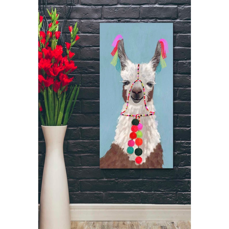 Giclee Canvas Wall Art /'Adorned Llama I/' by Victoria Borges