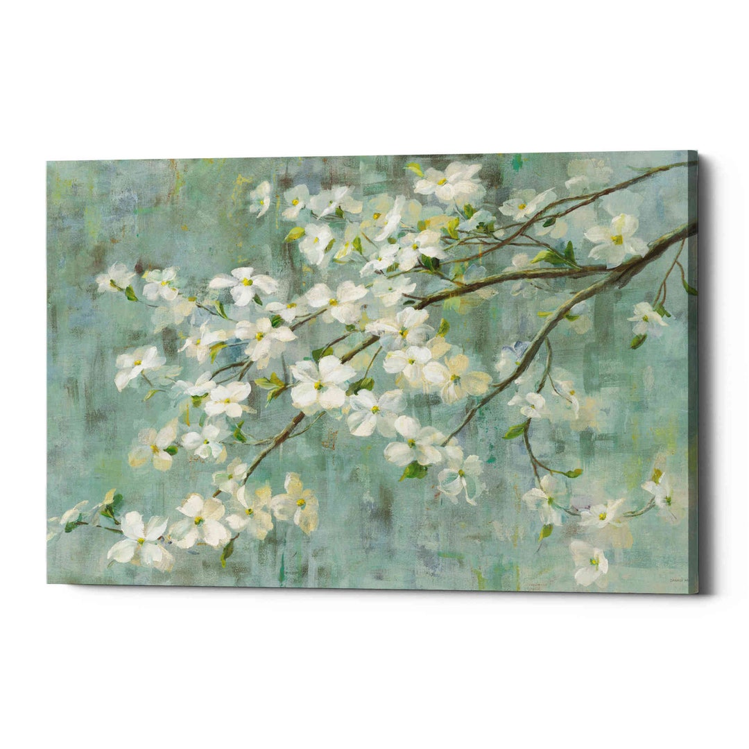 Dogwood in Spring on Blue by Danhui Nai Canvas Wall Art Etsy
