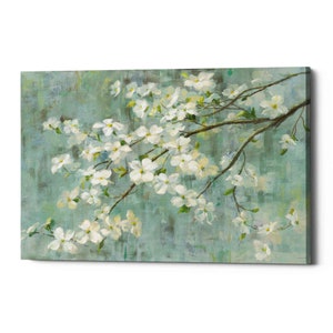 Dogwood in Spring on Blue by Danhui Nai, Canvas Wall Art