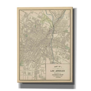 Map of Los Angeles by Wild Apple Portfolio, Canvas Wall Art