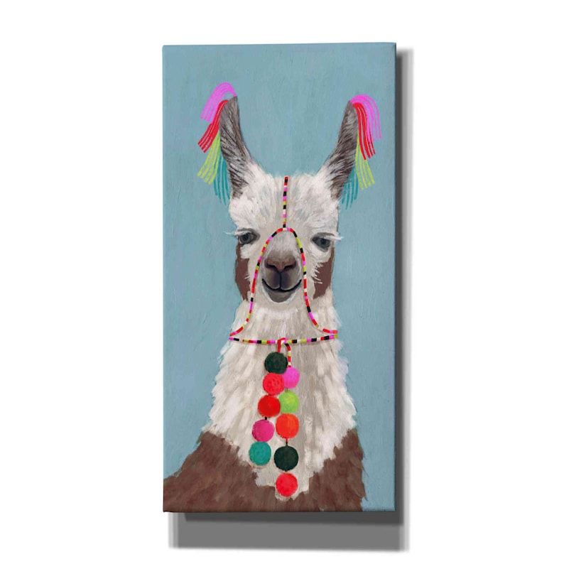 Giclee Canvas Wall Art /'Adorned Llama I/' by Victoria Borges