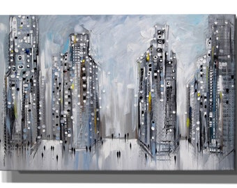 City Street Scene by Ekaterina Ermilkina, Canvas Wall Art