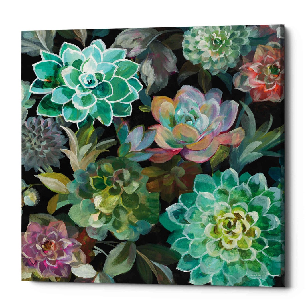 Floral Succulents V2 Crop by Danhui Nai Canvas Wall Art - Etsy