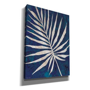 Palm Leaf Navy by Cindy Jacobs Canvas Wall Art - Etsy