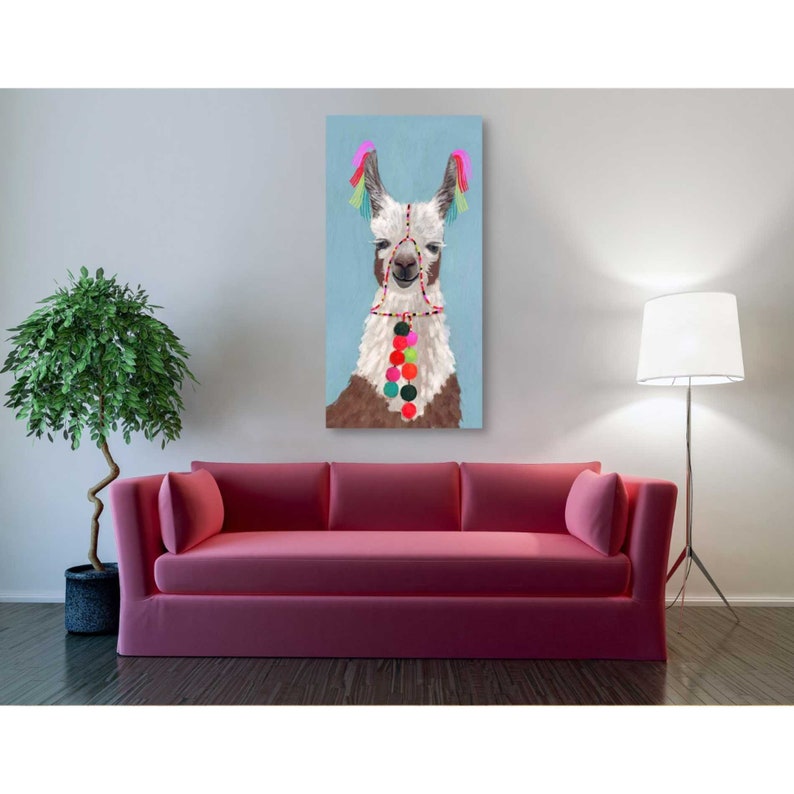 Giclee Canvas Wall Art /'Adorned Llama I/' by Victoria Borges