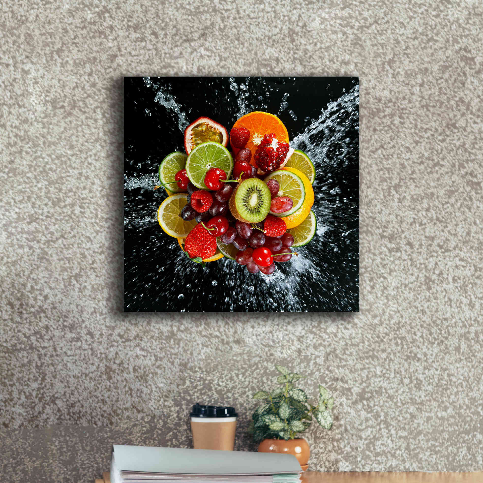 Gather Colorful Fruit Wood Canvas - Zapwalls