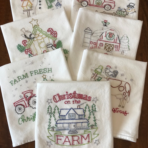 Hand Embroidered Kitchen Towels - Etsy