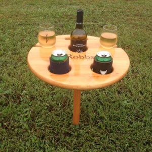 Mesa de cerveza y vino al aire libre, plegable/portátil, regalo de cumpleaños personalizado, regalo para él, aniversario, Navidad, jubilación, RV, fogata
